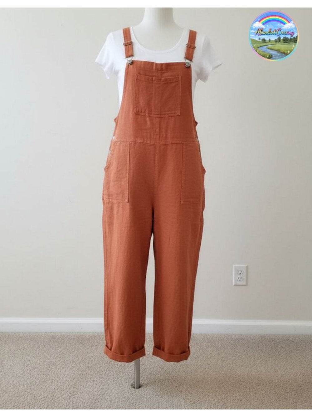 YESNO Women's Cotton Overalls Baggy Bib Pants Adjustable Strap Casual Loose Fit